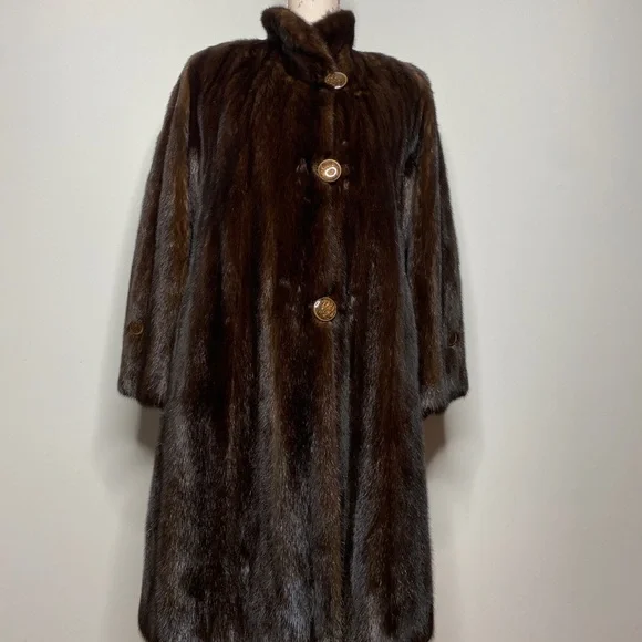 GENUINE MINK Coat Swing Coat Driving Coat - Picture 1 of 12